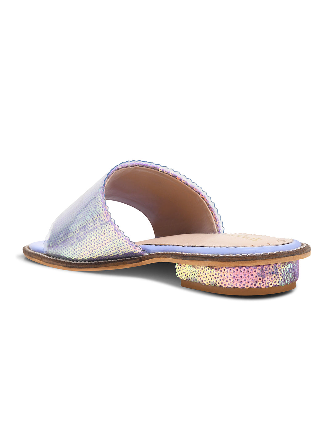 Light Blue Sequin Open Flats