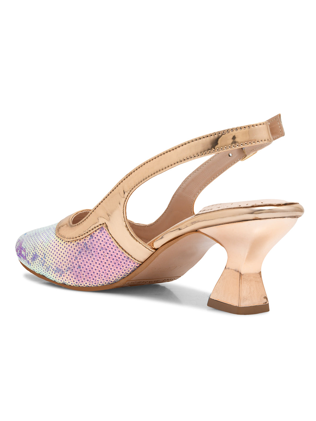 Shimmering Lavender Slingback Heels