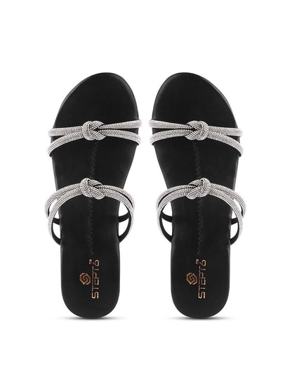 Black Jute diamond Chain wedge