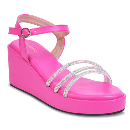 PINK WEDGES IN DIAMOND CHAIN