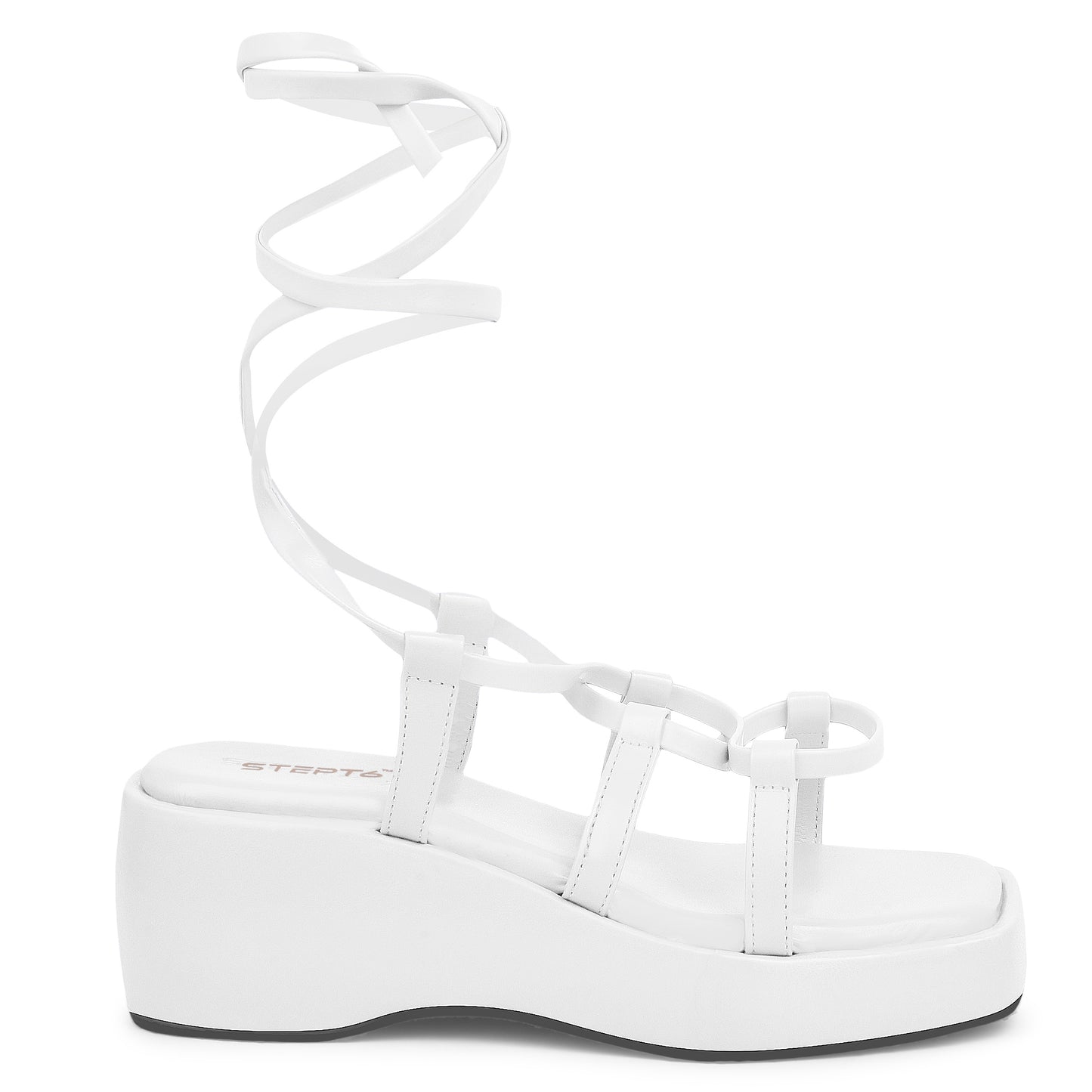 WHITE ROMAN WEDGES