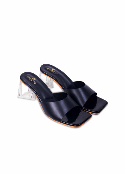 Soft Rubber Strap Heel - Black