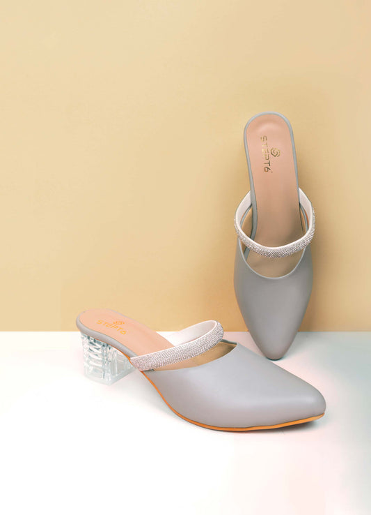 Thin Elastic Strap Heel – Gray