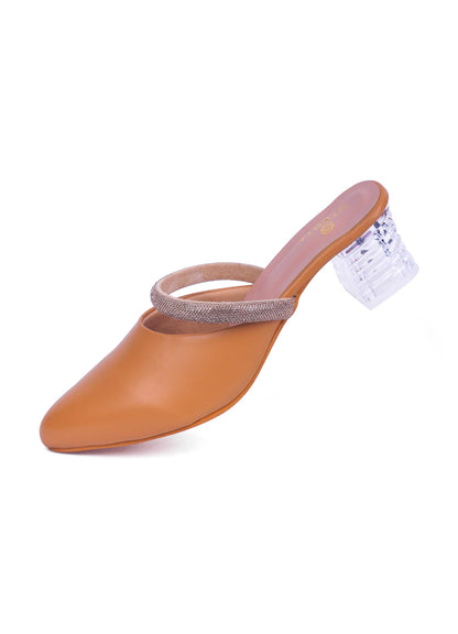 Thin Elastic Strap Heel – Beige